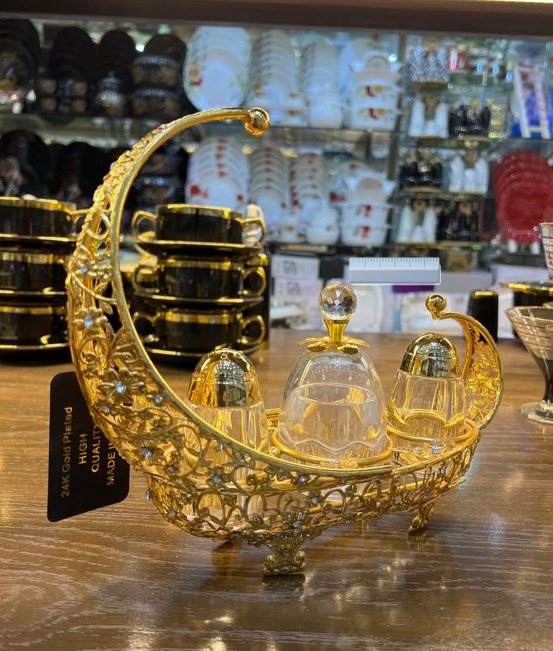 CRYSTAL SALT,SUGAR POT SET